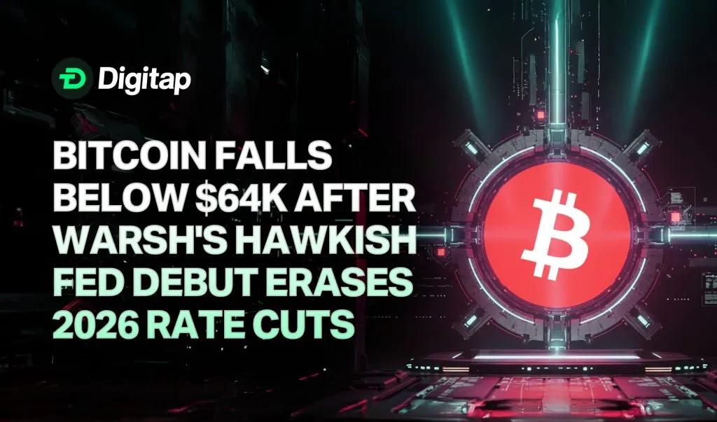 Bitcoin Falls Below $64K After Warsh's Hawkish Fed Debut Erases 2026 Rate Cuts